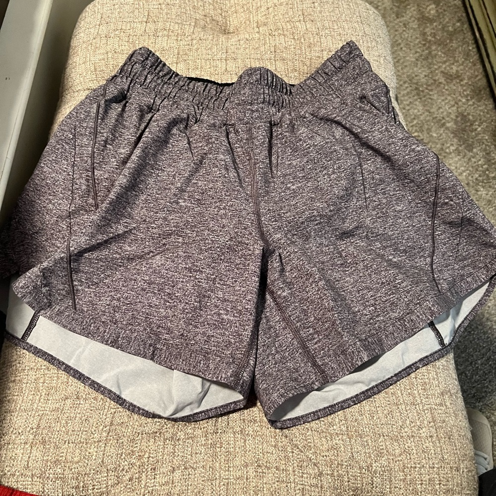 Lululemon Athletic running shorts track that mid rise 5 in. Grey color. Size 8.